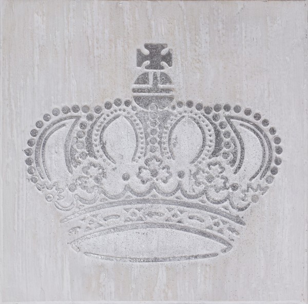 Struktur-Wandbild Krone Silber